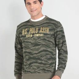 U.S. Polo Assn. Denim Co. Olive Cotton Regular Fit Printed Sweatshirt-picture-24