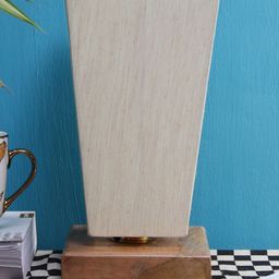 Devansh Off-White & Brown Solid Pyramid Column Lamp-6