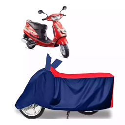 Auto Pearl Two Wheeler Cover with Bag for Mahindra Duro DZ, Red & Blue-image-103