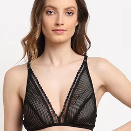 EROTISSCH Black Geometric Bralette Bra AIB-24E-BLACK-picture-2
