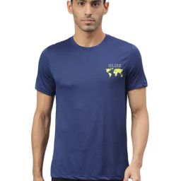 ALCIS Navy Anti-Static Slim Fit Printed Round Neck Training T-Shirt-image-87