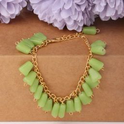 Zaveri Pearls Green Bead Drops Fusion Classic Bracelet - ZPFK13765-image-50