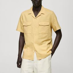 MANGO MAN Linen Cotton Opaque Casual Shirt-image-27