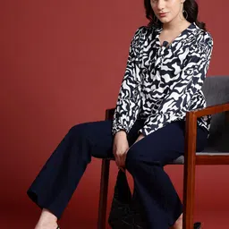 all about you Print Tie-Up Neck Top-image-46