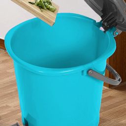 Kuber Industries Sky Blue & Red 2 Pieces Durable Pedal Dustbins With Handle -10Ltr Each-38