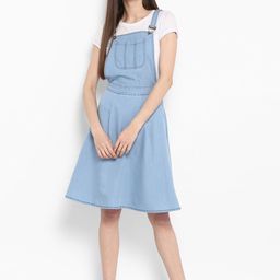 StyleStone Women Denim Blue Solid Pinafore Dress-picture-44