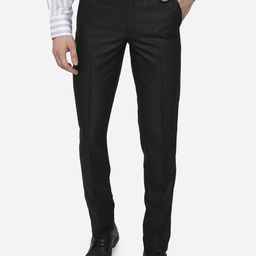 Greenfibre Men Black Slim Fit Formal Trousers-image-91