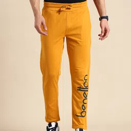 United Colors of Benetton Men Pure Cotton Brand Logo Printed Track Pants-image-110
