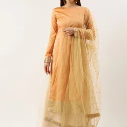Ethnovog Sequinned Kurta With Palazzos & Dupatta image 1