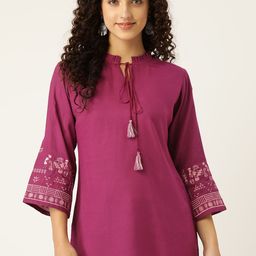 MissKurti Magenta Viscose Rayon Tunic-image-65