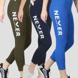 N-Gal Green & Navy Printed Sports Leggings - Pack Of 2-image-78