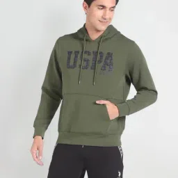 U.S. Polo Assn. Denim Co. Olive Cotton Regular Fit Printed Hooded Sweatshirt-picture-44