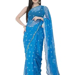 DURGA EMPORIO Bandhani Zari Pure Chiffon Bandhani Saree-image-58