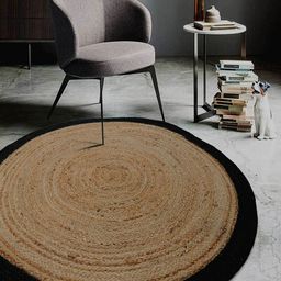 MRIC Beige & Black Self Design Jute Carpet-picture-6