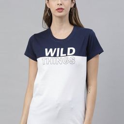 3PIN Women White & Black Colourblocked Round Neck T-shirt-image-32