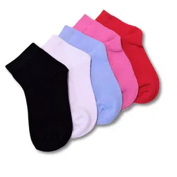 TIPY TIPY TAP Kids Pack Of 5 Solid Cotton Ankle-Length Socks-15