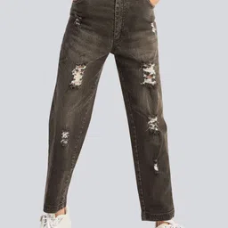 Olele Boys Comfort Relaxed Fit Mid-Rise Mildly Distressed Light Fade Stretchable Jeans-picture-43