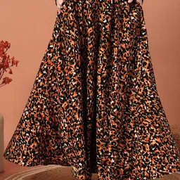 ZWERLON Women Floral Printed Relaxed Flared Wrinkle Free Trousers-picture-28