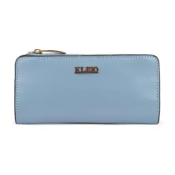 KLEIO Turquoise Color Block Wallet for Women-45