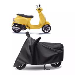 Auto Pearl Polyester Two Wheeler Cover for Vespa Vespa VXL 125 (Grey)-image-1