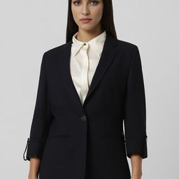 Van Heusen Self Design Single-Breasted Formal Blazer-48