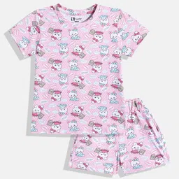 Eteenz Girls Animal Graphic Print T-Shirt with Shorts-image-69