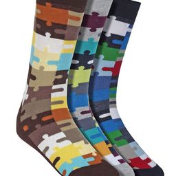 Creature Men Pack Of 3 Assorted Pure Combed Cotton Calf-Length Socks-picture-4