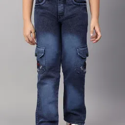 BAESD Boys Mid-Rise Clean Look Light Fade Cotton Cargo Jeans-image-85