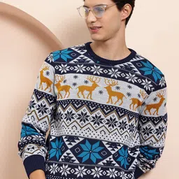 Mast & Harbour Fair Isle Crew Neck Pullover-picture-33