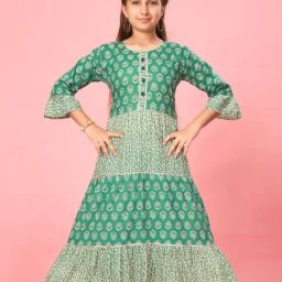 Aarika Kids Green Floral Print Kurti-image-74