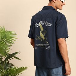Mast & Harbour Pure Cotton Printed Cuban Collar Relaxed Fit Casual Shirt-picture-29
