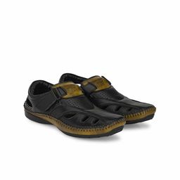 Absolutee Shoes Men Black & Brown Shoe-Style Sandals-image-38