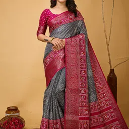 V3 FASHION STUDIO Ethnic Motifs Zari Art Silk Banarasi Saree-picture-34