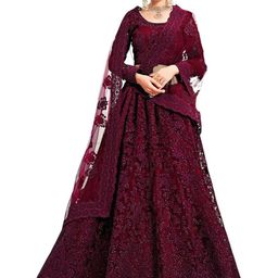 APNISHA Embroidered Beads and Stones Semi-Stitched Lehenga & Unstitched Blouse With Dupatta-46