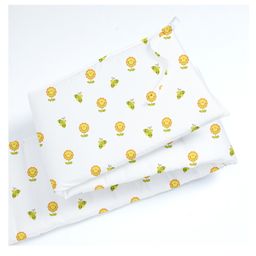 The White Cradle Flower with Bee Printed Cot Bumper - White-image-86