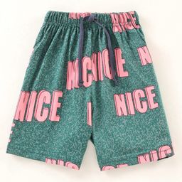 Doreme Knee Length Shorts Nice Print - Green-image-12