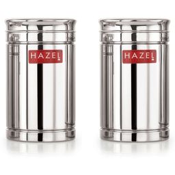 HAZEL Stainless Steel Container Set | 1200 ml Set of 2 Steel Container For Kitchen Storage Set | Air Tight Containers For Kitchen Storage | Ideal For Storing Rice, Cereal, Pulse, Snacks.-image-1