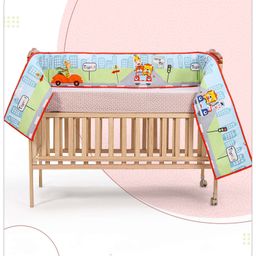Babyhug 100% Cotton Digital Printed Cot Bumper Travel Theme -Multicolour-picture-14