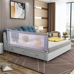 fab n funky Air Balloon Print Bed Guard & Rail for Baby Safety 2 Meter- Grey-picture-19