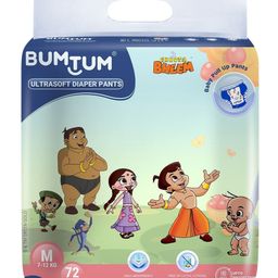 Bumtum Chota Bheem Baby Diaper Pants with Leakage Protection Medium - 72 Pieces-7