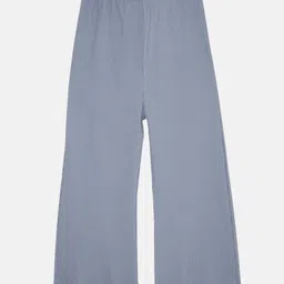 Kiddopanti Cotton Solid Wide Leg Pajama Pant - Ink Blue-picture-27
