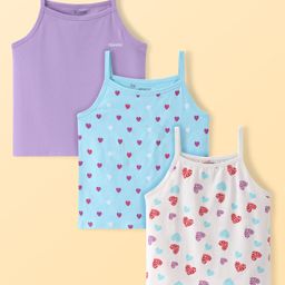 Pine Kids Cotton Knit Singlet Sleeves Slip With Heart Print Pack of 3 (Colour May Vary)-image-88