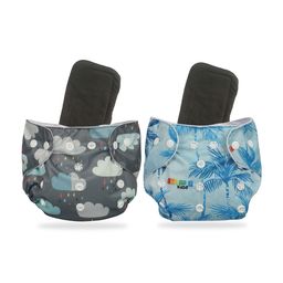 Chinmay Kids One Size Adjustable Baby Cloth Button Diaper - Washable/Reusable Nappies for Infants & Toddlers With Black Insert (8 X 8 inch) Pack of 2-20