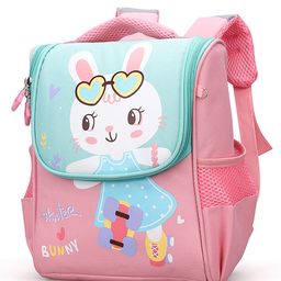 SYGA Kids Backpack Bunny Design Large Capacity, Splashproof School Bag for Preschool Kindergarten, and Elementary Students (Pink & Green) - Height 11.8 Inch-image-30