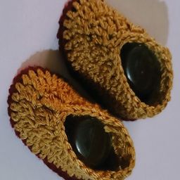 Knits & Knots Colour Blocked Slip On Handmade Booties - Brown & Beige-picture-27