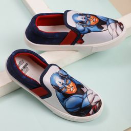 Kidsville Marvel Featuring Captain America Designed Slip On Shoes - Navy Blue-image-75