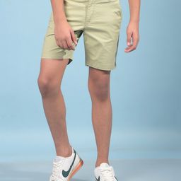 CRIMSOUNE CLUB Cotton Solid Shorts - Green-image-55