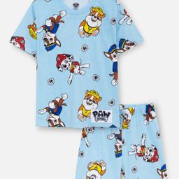 Nap Chief Pure Cotton Knit Paw Patrol Featuring Half Sleeve Characters Printed Coordinating Tee & Shorts Set - Sky Blue-picture-11