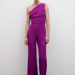 MANGO One-Shoulder Basic Jumpsuit-2