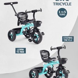 fab n funky Plug & Play Tricycle With Parental Push Handle - Blue image 2